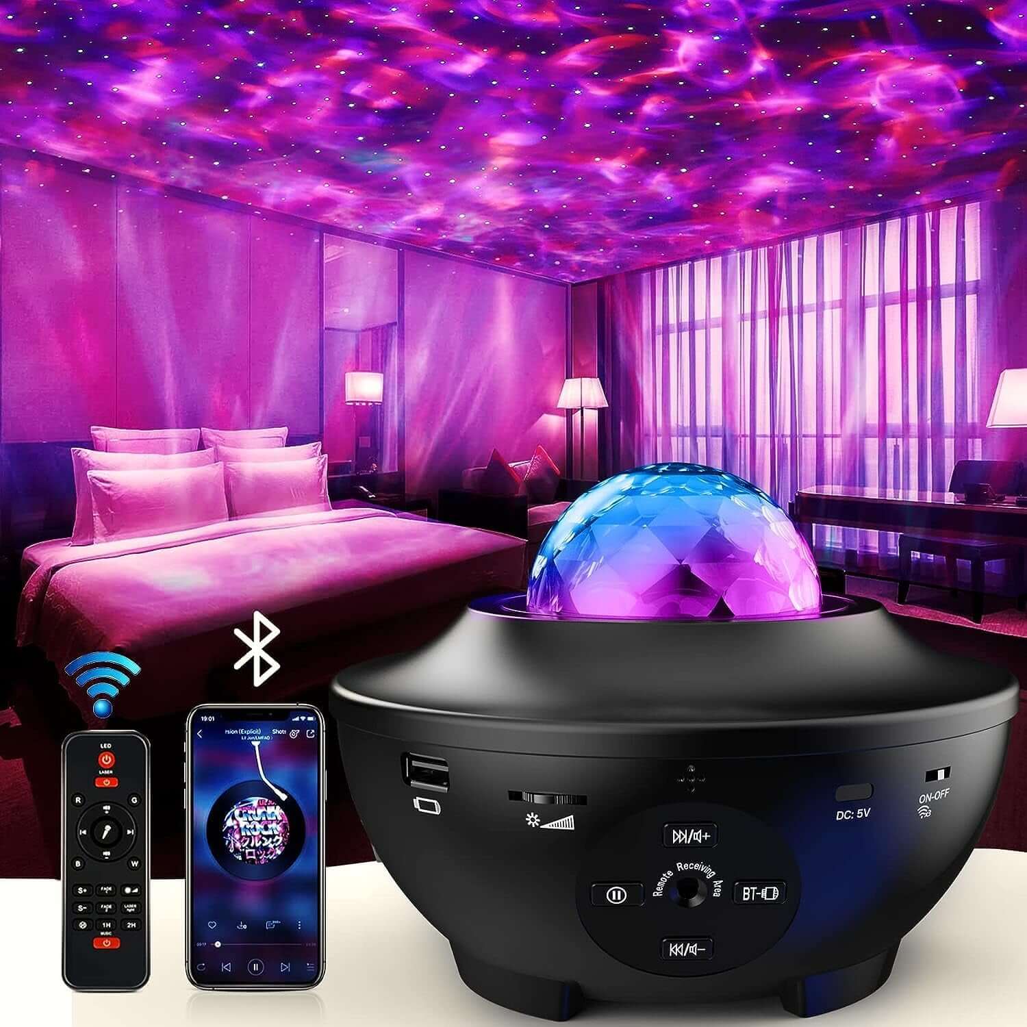 Noor Sphere Black Edition LED galaxy projector with starry light projections